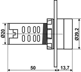 Dimension signallampe med blink: