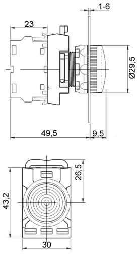 Dimension signallampe