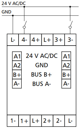 Tilslutningsdiagram for BMT-DI4