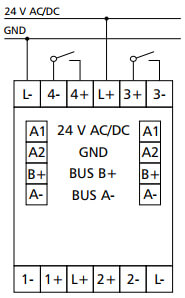 Tilslutningsdiagram 1 for MR-DI4