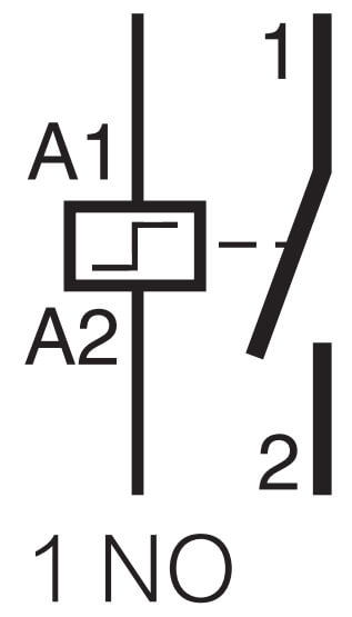 Tilslutningsdiagram for kiprelæ 230V 1NO