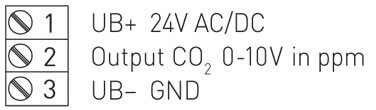 Tilslutningsdiagram for ACO2-SD-U