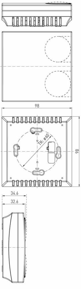 Dimensioner for Baldur 2 med 2 potentiometre