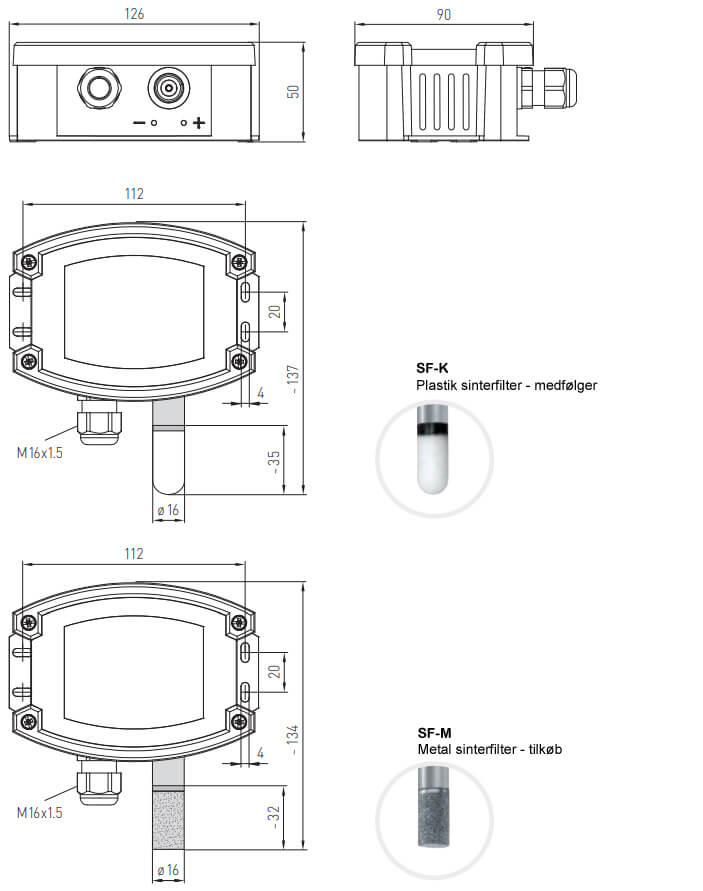 Dimension for AFTM-CO2-W