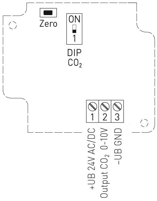 Tilslutningsdiagram for KCO2-SD-U