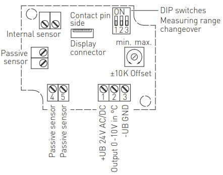 Tilslutningsdiagram for påspændingsføler ALTM-U