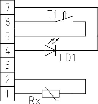 Tilslutningsdiagram for rumtemperaturføler FSTS P