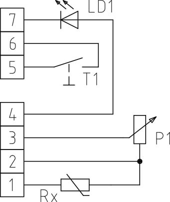 Tilslutningsdiagram for rumtemperaturføler FSTF PLT