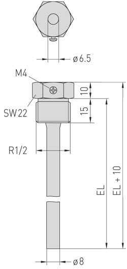 Dimensioner for dykrør TH-MS