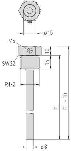 Dimensioner for dykrør i messing