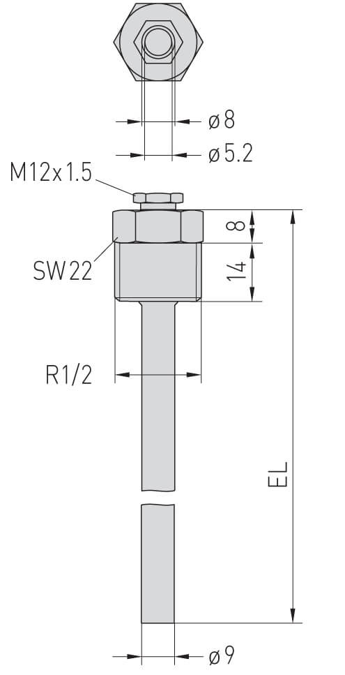 Dimensioner for dykrør i messing