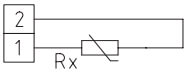 Tilslutningsdiagram for passiv føler med 2 leder 