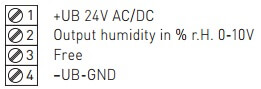 Tilslutningsdiagram fugtføler 0-10V
