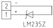 Tilslutningsdiagram for LM235Z føler