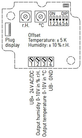 Tilslutningsdiagram universal fugtføler