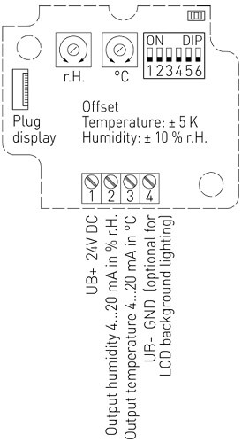 Tilslutningsdiagram universal fugtføler