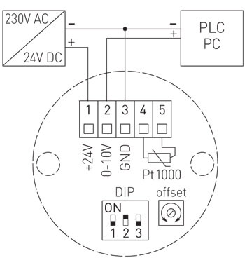 Tilslutningsdiagram for TM54-U