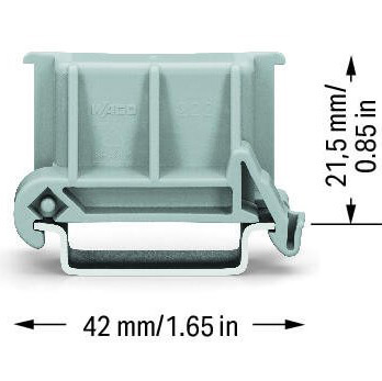 Dimensioner for 222-510 DIN-skinne holder